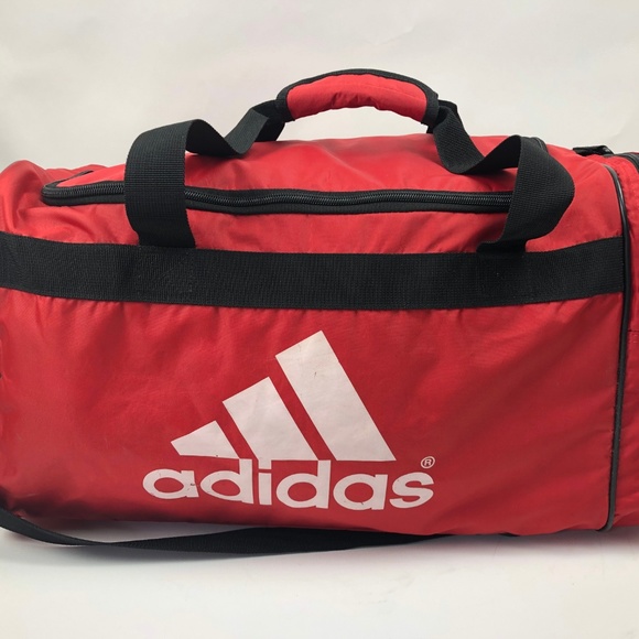 adidas Other - ADIDAS red & White DUFFLE SPORTS Gym bag
